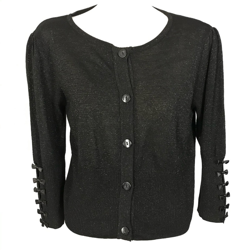 bianca nygard cardigan shimmer Sparkle bows Cuffs